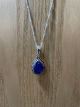 Load image into Gallery viewer, Sapphire Teardrop Sterling Silver Pendant
