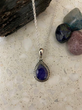 Load image into Gallery viewer, Sapphire Teardrop Sterling Silver Pendant
