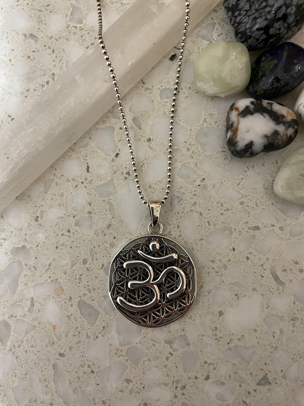 Om Symbol Sterling Silver Pendant